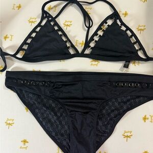 Victoria's Secret Black Patterned Fabric